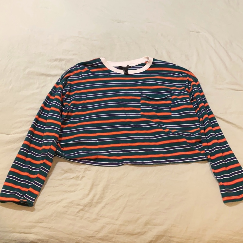 Forever 21 size: L Color: green, orange, white, and navy blue